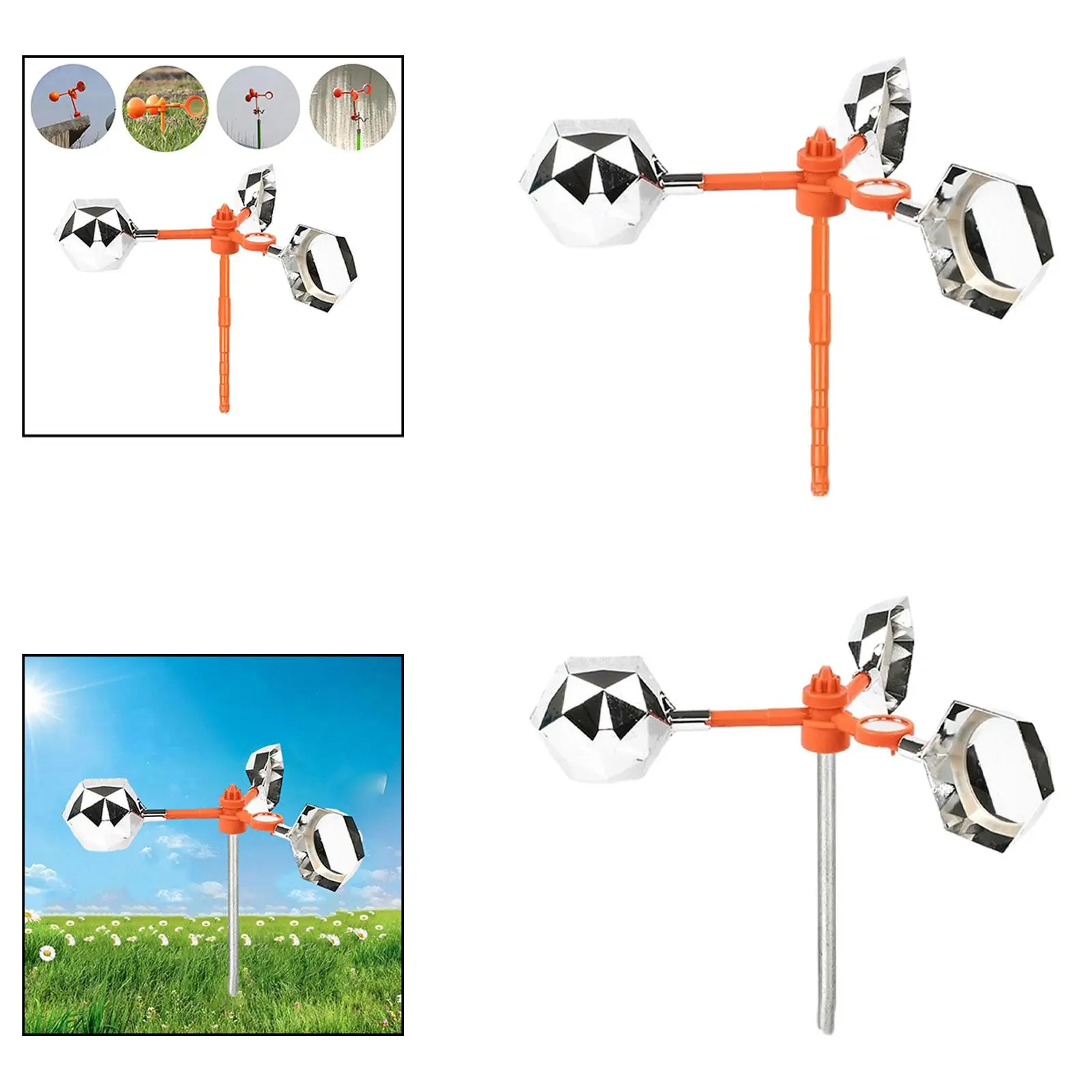 

Bird Deterrent Device Reflective Away Device Scare for Orchard Farmland Lawn