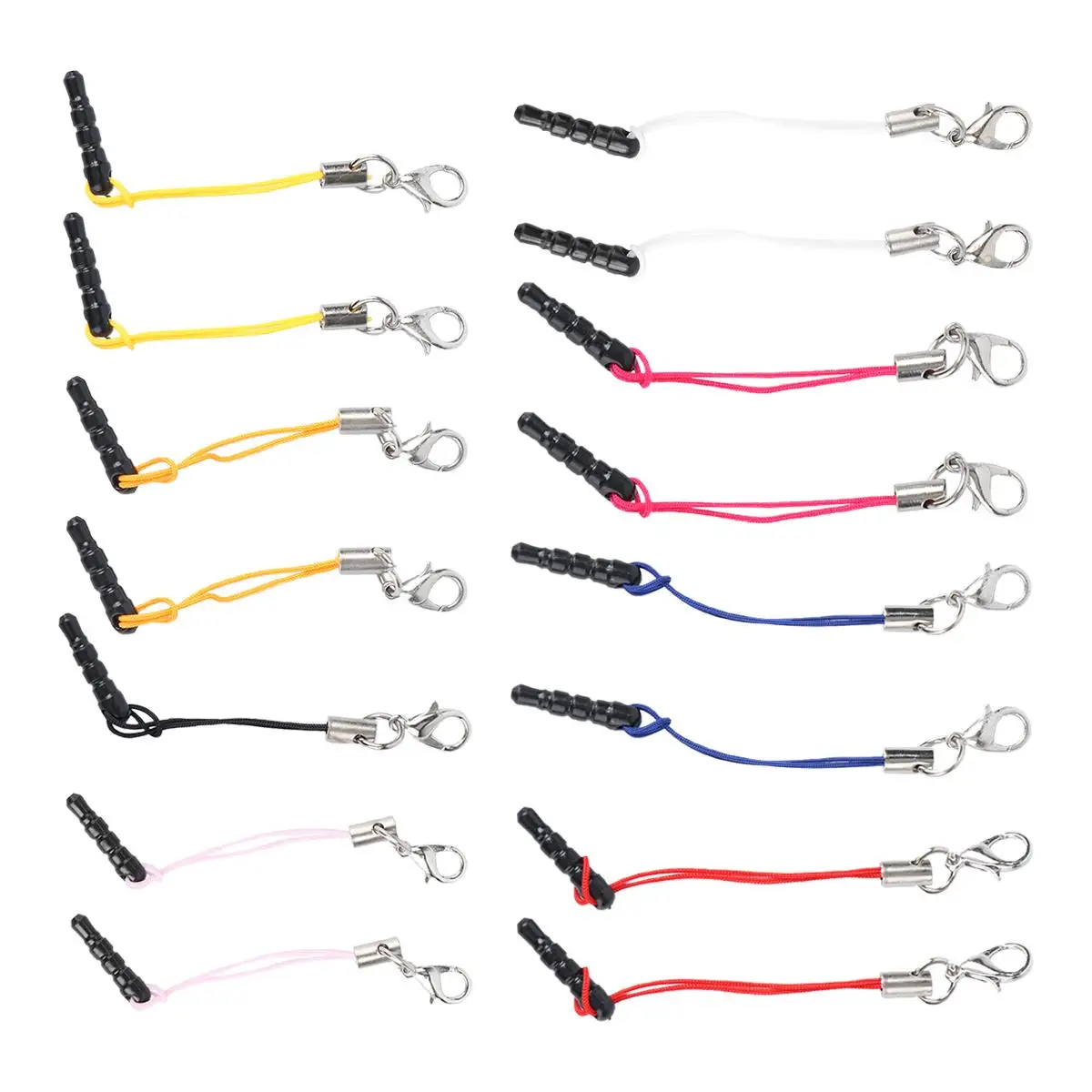 

15pcs Cell Phone Charm Straps Dust Plugs Lobster Clasp Lightweight DIY Craft Accessories Smartphone Tablet PC Decorative