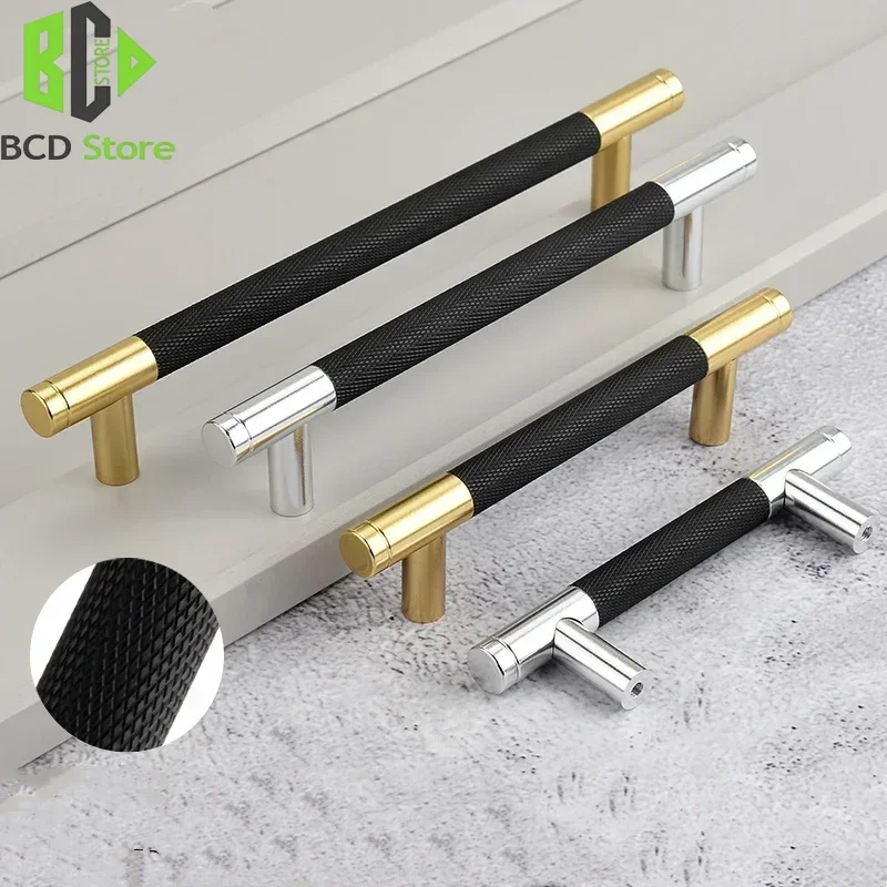 BCD 300mm Length Kitchen Cabinet Wardrobe Door Knurled Handles Drawer Dual Color American Style Pulls Handles For Furniture