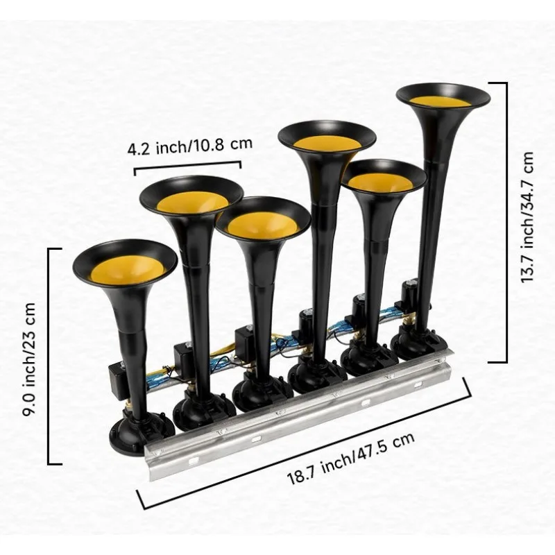 Horn 6-pipe 36-tone truck truck 24v12v super loud whistle