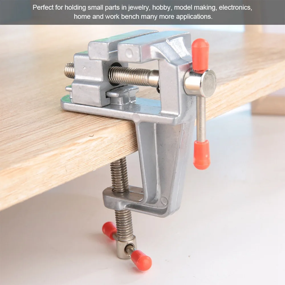 Generic Aluminum Alloy Mini Plain Vise Mini Size Small Bench Vise Universal Table Clamp Jewelry Repair Tools DIY Repair