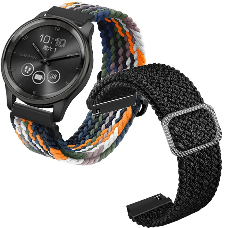 Elastic Braided Straps For GarminMove Trend Smart Watch Band Nylon Adjustable Bracelet For Garmin Move Trend Screen Protector