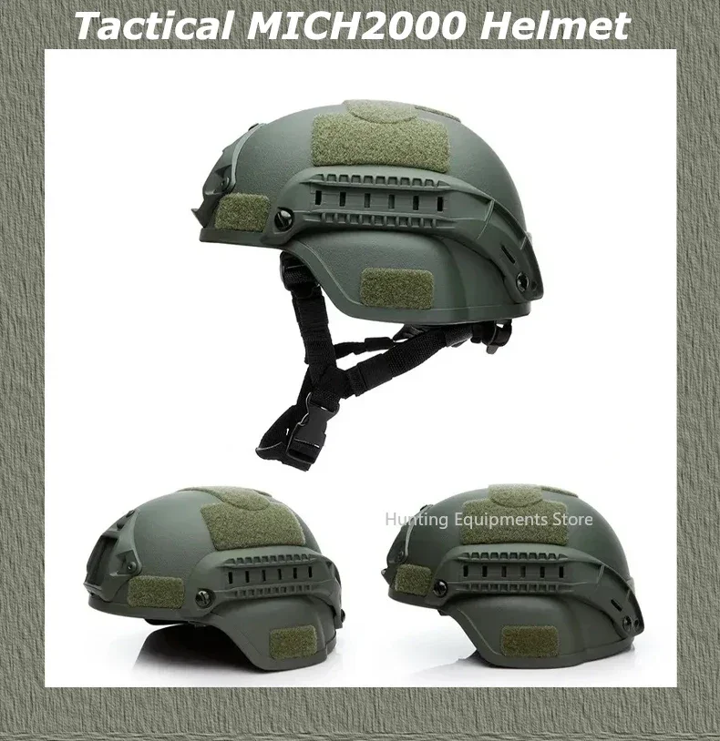 MICH 2000 Tactical Combat Protective Helmet with Side Rail NVG Outdoor Tactical Painball CS SWAT Riding Protect Equipment