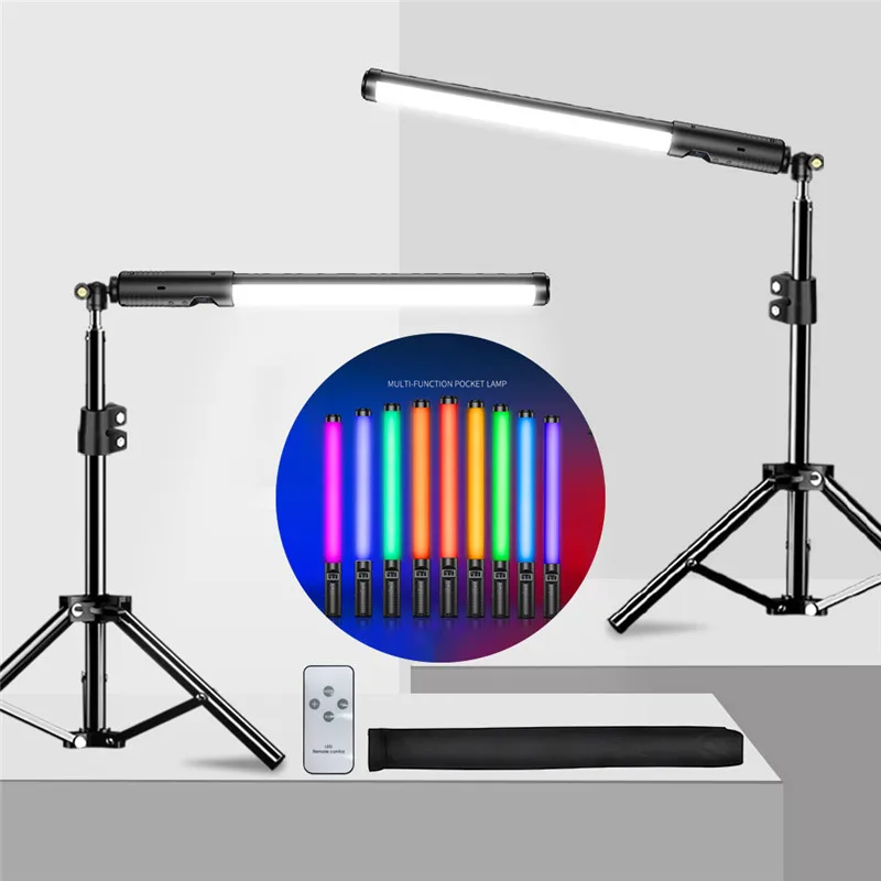 

RGB Handheld LED Light Wand Colorful Photography Lighting Stick 10 Modes Rechargeable Photo Studio Fill Lamp For Youtube Video