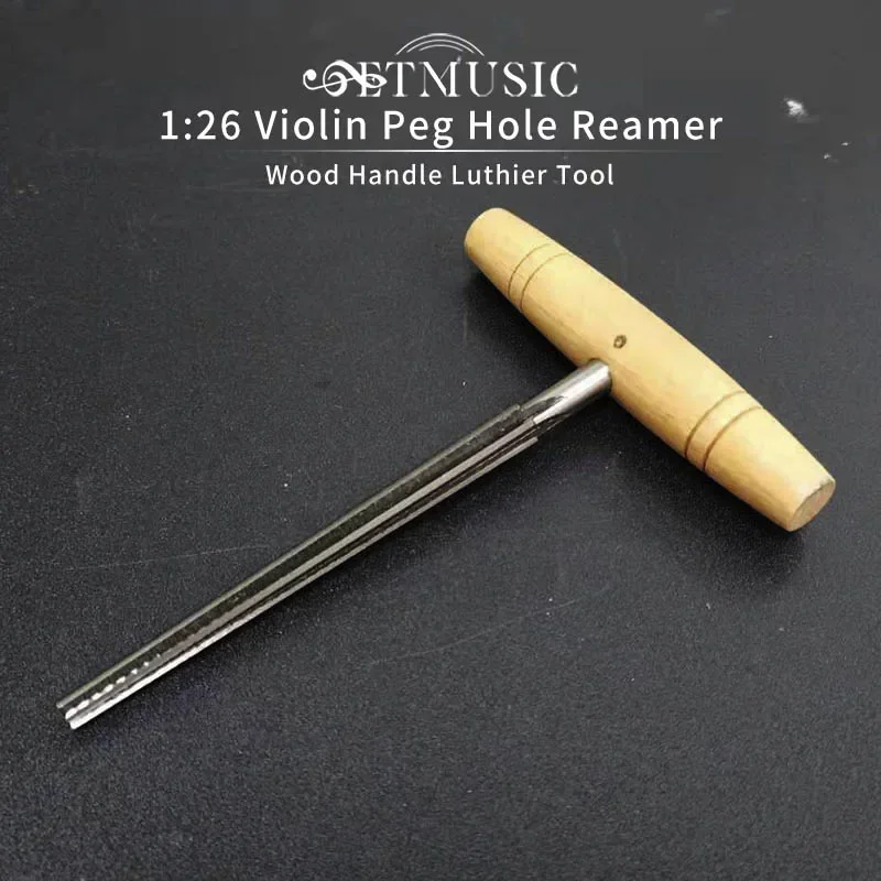 Violin Viola Peg Hole Reamer 1:26 Taper Wood Handle for Luthier Tool Parts and Violin Peg Shaver