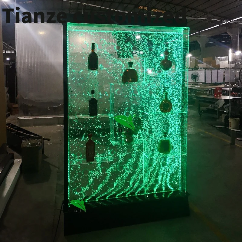 

Customized-night club glowing led acrylic water bubble wall display shelf