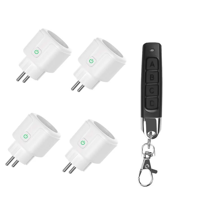 

AC 110v 220v 1CH 10A light/lamp European standard socket Wireless remote control switch 433mhz power on off smart plug