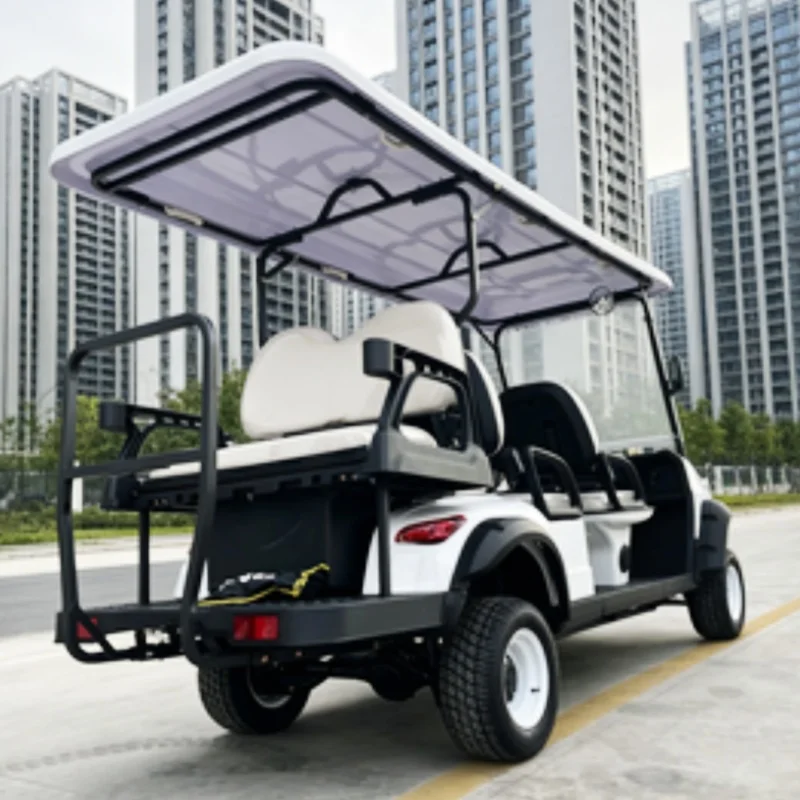 

Factory-Direct Custom Electric Golf Cart Lithium Battery Golf Cart Rear Cargo Box Roof LED Shooting Light 14-Inch Off-Road Tires