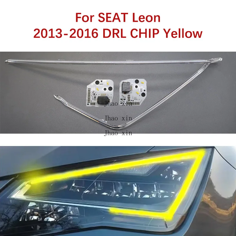 

Light Guide Strip Daytime Running Lights Lemon Yellow Angel Eye Ballast Chip Module Car Headlight DRL CHIP For SEAT Leon 13-2016