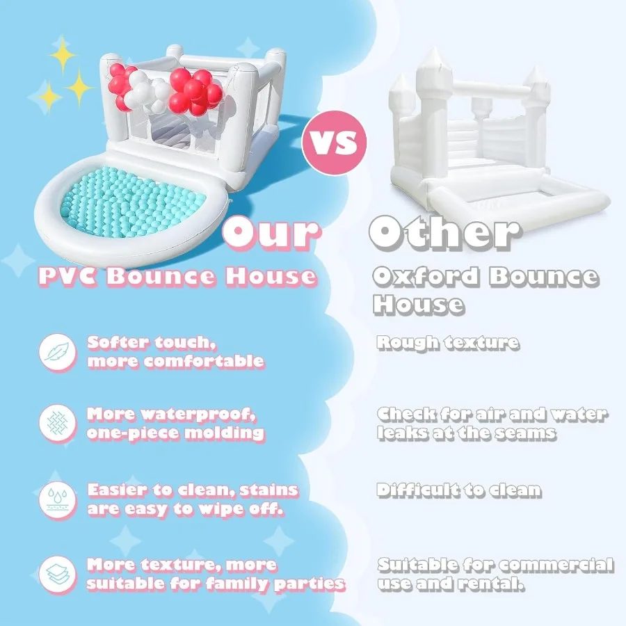 Casa de rebote blanca Casa de rebote para niños pequeños Casa de rebote para 36 mini casa de rebote Casa de rebote inflable para interiores y exteriores para anuncios