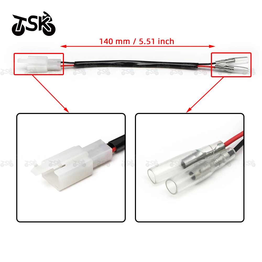 Motorcycle 2 Power Cord Line Turn Signal Wire Adapter Connectors For Suzuki Direction Indicator Leads Connector Adapter