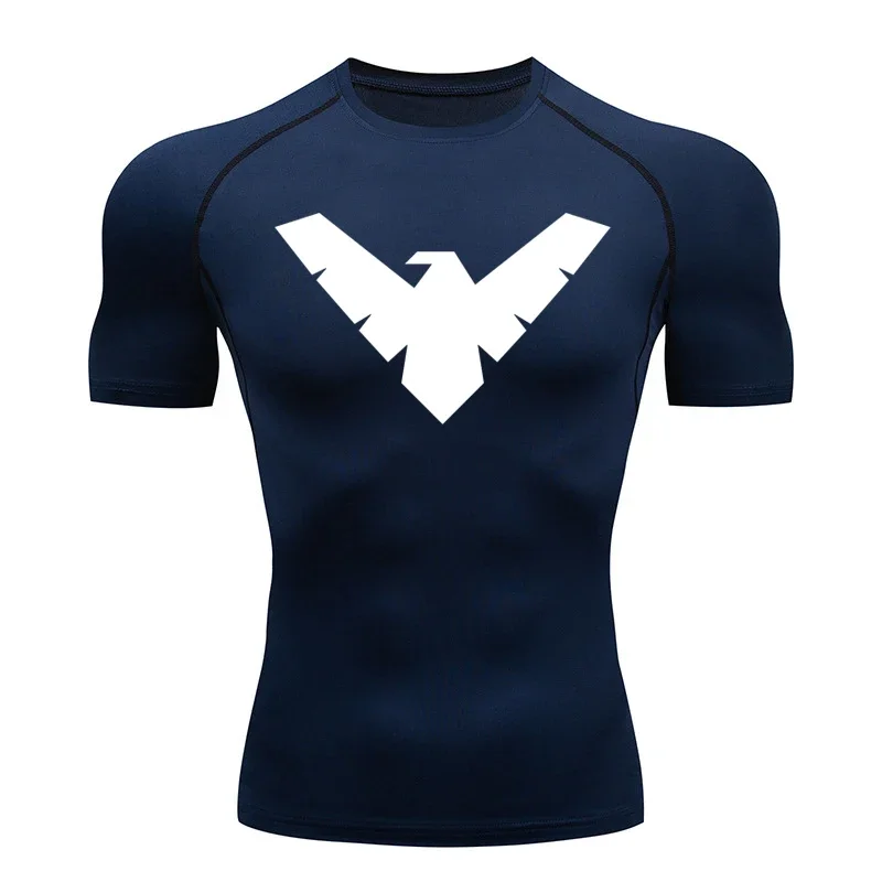 Summer Short Sleeve Compression Shirt Men Sports Top Running T Shirt Quick Dry Gym Workout Clothing Sun Protection Long Sleeve view 5