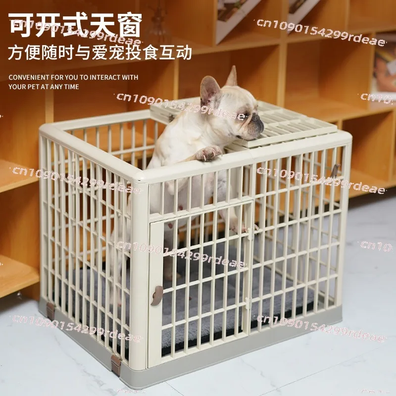 Indoor Dog Cage with Toilet for Small Medium Dogs Pet Kennel Wheeled Fence Playpen Crate