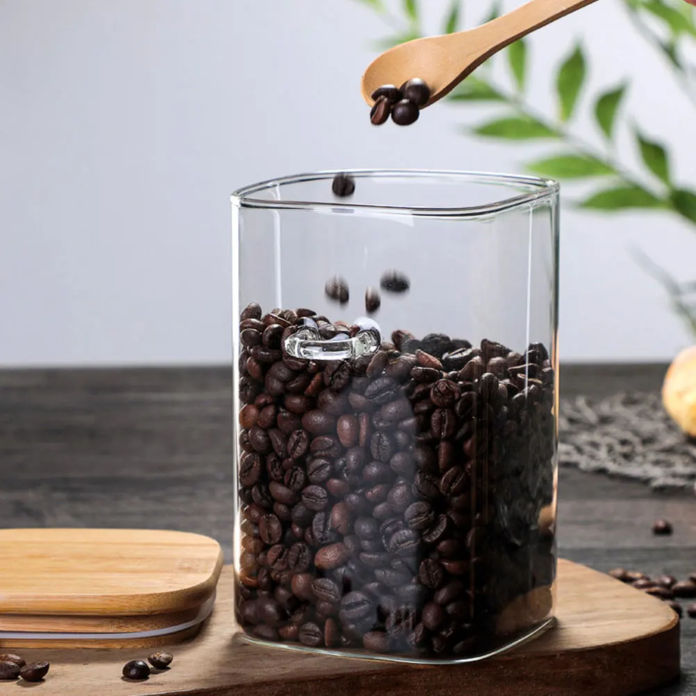 

2 Sets Spice Storage Jars Glass Containers Tea Coffee Beans Sugar Salt Pepper Transparent Household Pots Sealed Jar