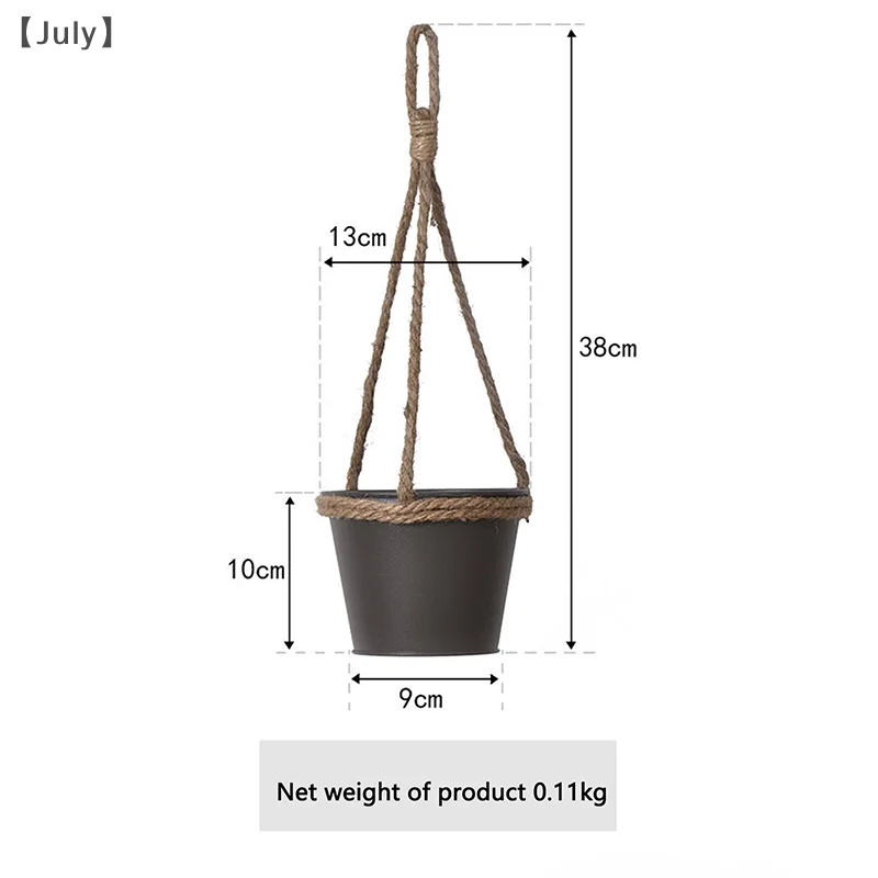 Cestini per piante fatti a mano, vasi da fiori, decorazioni sospese per balcone, corde sospese, decorazioni per il giardino di casa
