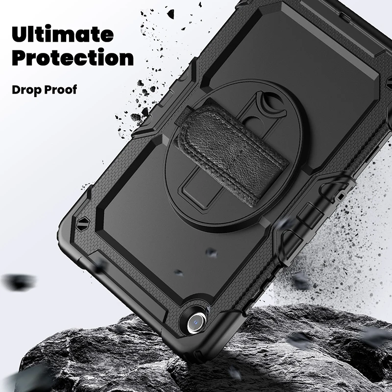 Case For Samsung Galaxy Tab А9 Plus 11 inch X210 X215 X216 Tablet Case Kickstand Holder Hand Shoulder Strap 360 Rotation Cover