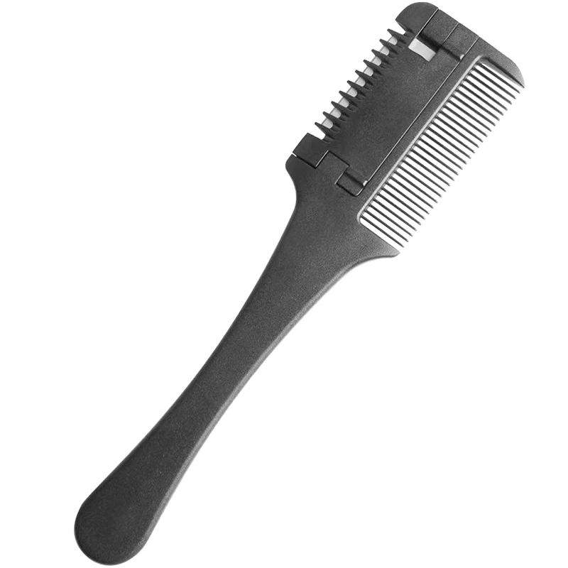 1Pcs Hair Cutting Comb Black Handle Hair Brushes With Razor Blades Trimmin Hair Salon Styling Tools