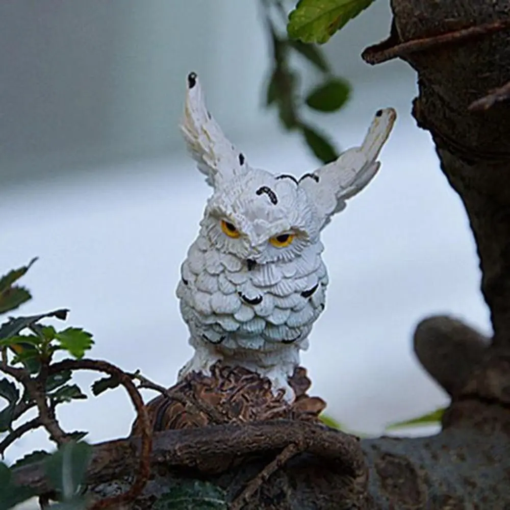 DIY Owl Owl Figurine Weatherproof Simulation Resin Crafts Resin Car Ornaments Garden