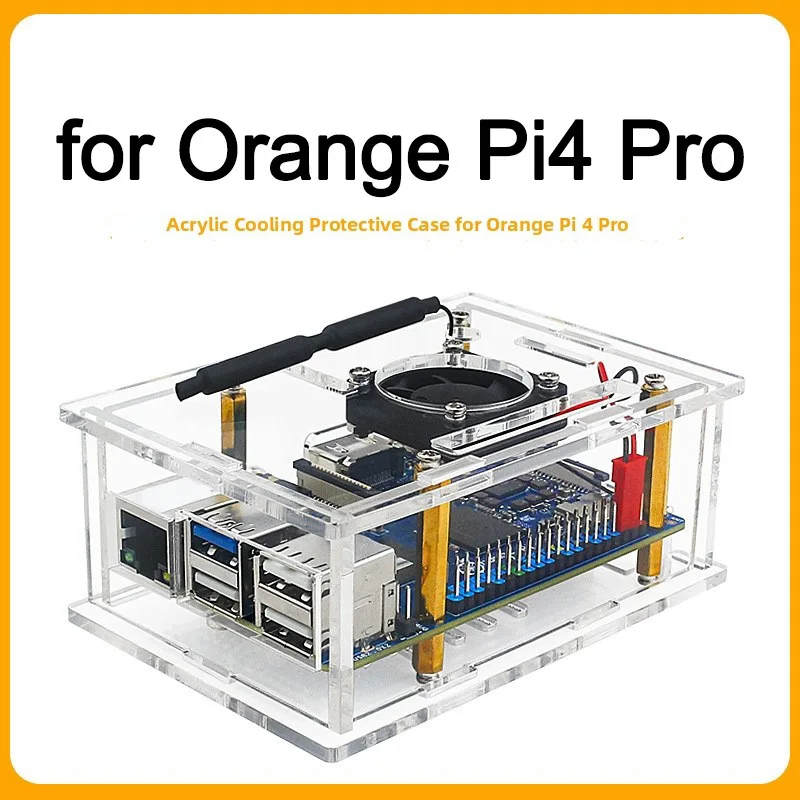 For Orange Pi Zero 4 Pro Acrylic Case Transparent Shell Protective Box Optional Cooling Fan Cooling Options Acrylic Case Parts
