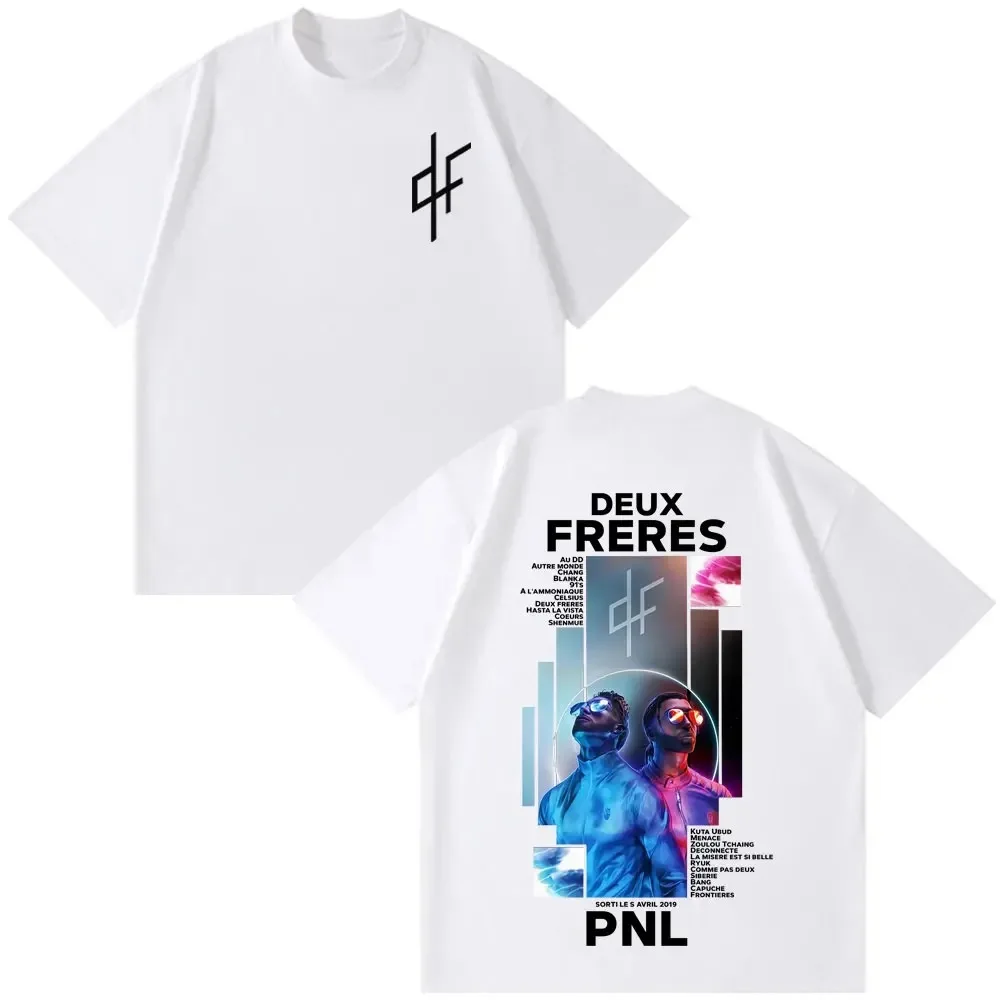 French Rapper PNL Le Monde Chico Album Graphic T-Shirt, Unisex Hip Hop Short Sleeve Pure Cotton Casual Fashion T-shirt