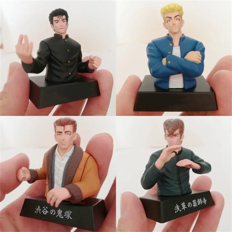 4pcs 5cm Rokudenashi Blues action figure doll PVC collection Taiketsu! Tokyo Shitennou model toy