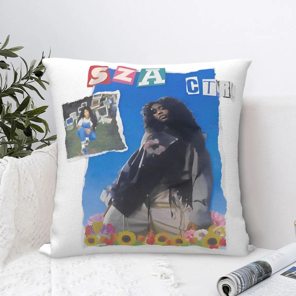 SZA CTRL Pillow Case Vintage Punk Music Rap Hip Hop Cushion Cover Polyester Decorative Throw Pillow Case Cover for Bed 18