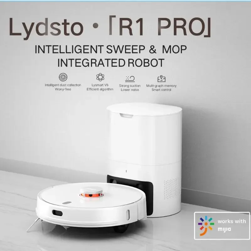 

20240 Lydsto R1 PRO Sweeping and Mopping Robot Vacuum Cleaners for Home Smart Auto Empty Dock Dirt Disposal Dust Self Cleaning