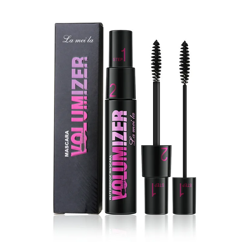 Make Up 2in1 Mascara a doppio scopo Spazzole per arricciare impermeabili e resistenti al sudore Mascara per estensione ciglia liquide impermeabili Trucco
