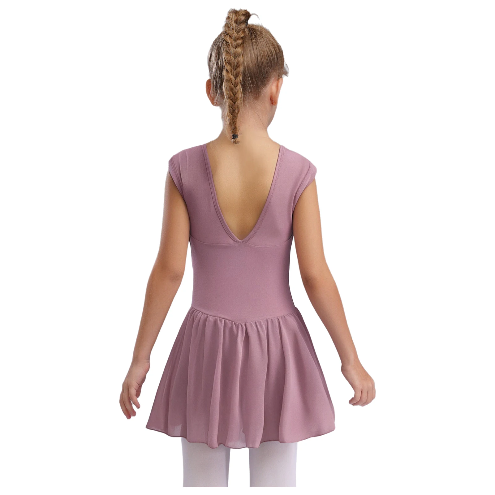 키즈 소녀 발레 댄스 연습 워밍업 훈련 의상 민소매 V 백 쉬어 메쉬 스트레치 발레 시험 댄스 드레스