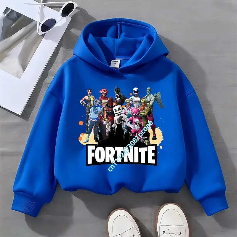 

Детские толстовки с капюшоном Fortnite 2026: Аниме-свитшоты по игре Fortnite, весенне-осенние худи, спортивная одежда для детей, подарок
