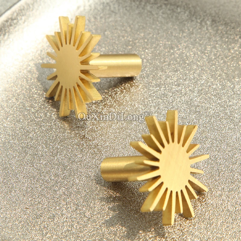 4PCS Solid Brass Sunlight Furniture Pulls Knobs Drawer Knobs Cupboard Wardrobe Closet Dresser TV Wine Cabinet Pulls Decorations