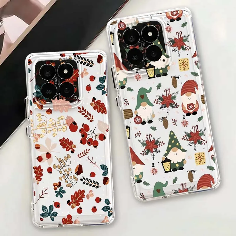 

Christmas style pattern For Xiaomi 15 14 13 12 12S 12X 12T 11 11T Pro Lite TPU Transparent Phone Case