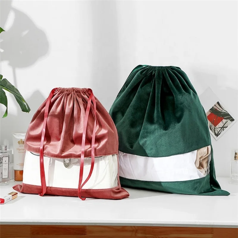 custom.Chuanghua Large Green Clothes Dust Bag Velvet Cover Handbag Packaging Silk Rope Drawstring Bag Custom Color & Size Shoppi
