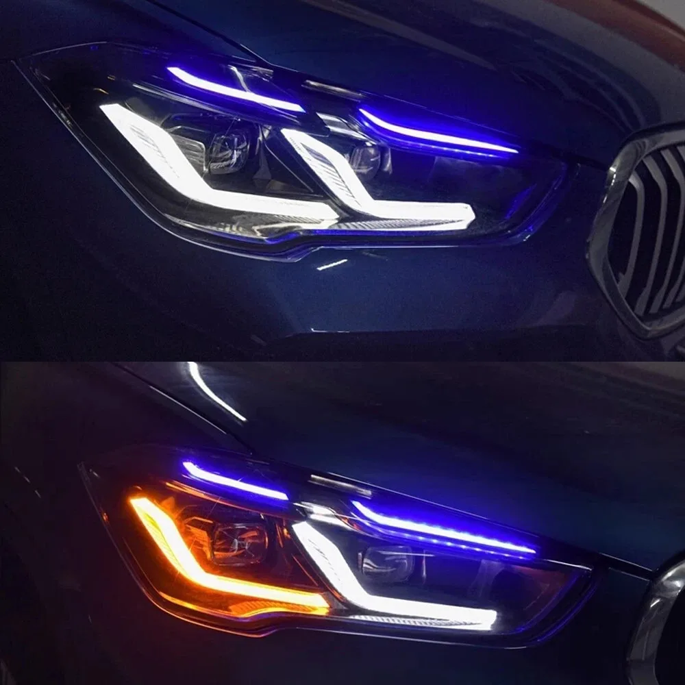 

Для BMW X1 F48 F49 светодиодная фара 2016-2019, обновленная модифицированная DRL динамический указатель поворота 12 В, светодиодная фара, автоаксессуары, 1 пара