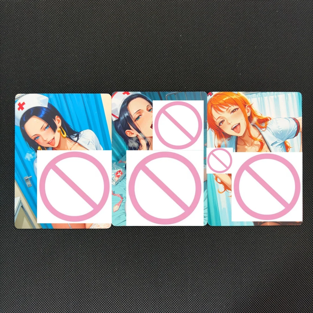 

Набор из 3 коллекционных карточек One Piece ACG: Нами, Боа Хэнкок, Нико Робин (DIY, складные, с эффектом блеска, в униформе)