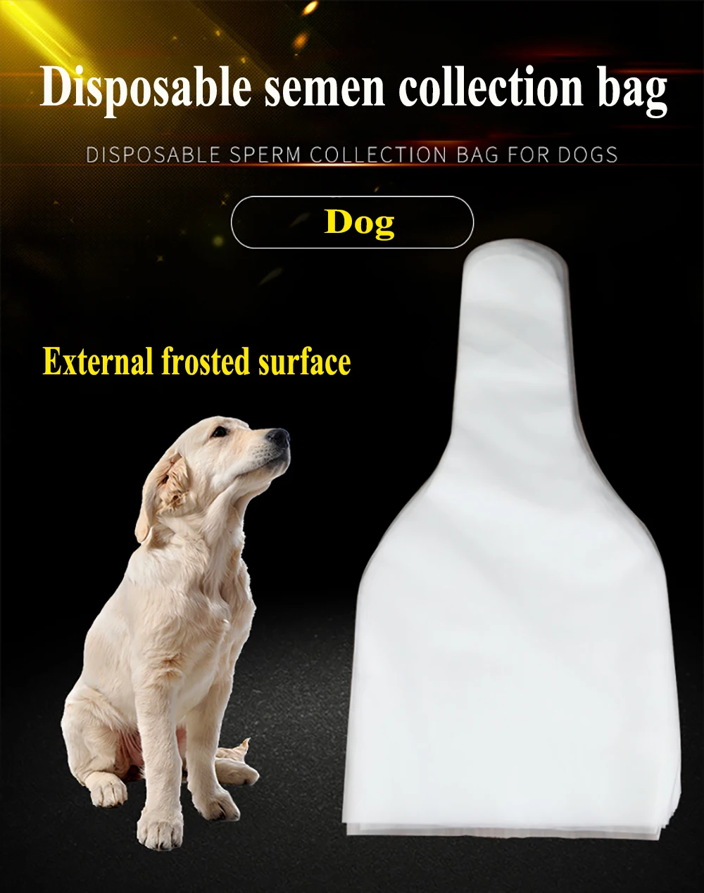 100 Stück Einweg-Samen-Sammelbeutel für Hunde, Künstliche Besamungsvorrichtung, Spermien-Sammler, PE-Zubehör für Paarung und Zucht – Detail 1