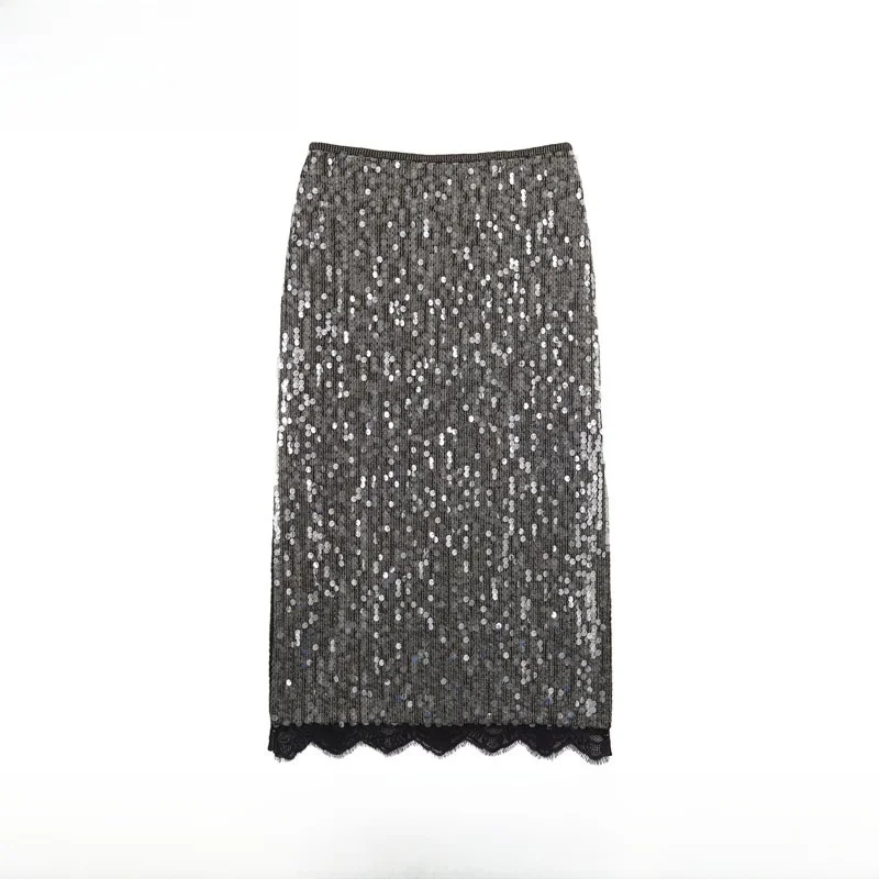 

Faionable Beaded Lace f Skirt Women's Street Sle New Arrival Winter 2025 Midi Skirt Polyester Fiber Casual Commute