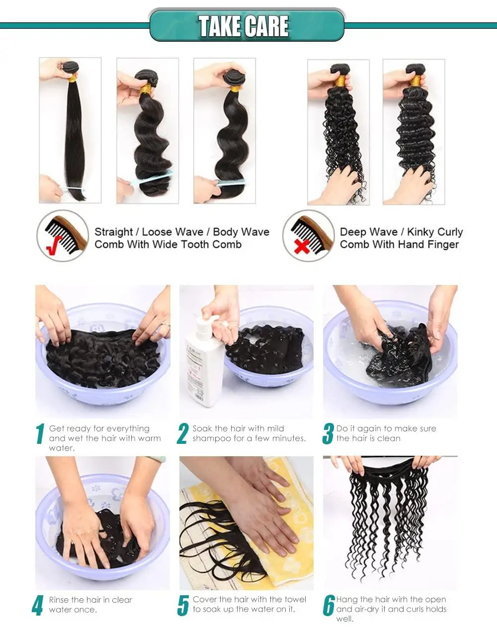 Deep Wave Bundles Human Hair Raw Peruvian Virgin Hair Weave Bundles 3/4Pcs Double Weft Natural Black Bundles Human Hair