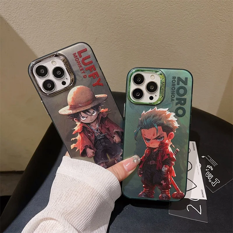 Anime Comics O-One Piece Luffys Gear 5 Phone Case For iPhone 15 11 14 13 12 Pro Max Cartoon Lovely Roronoa Zoro Bumper Cover