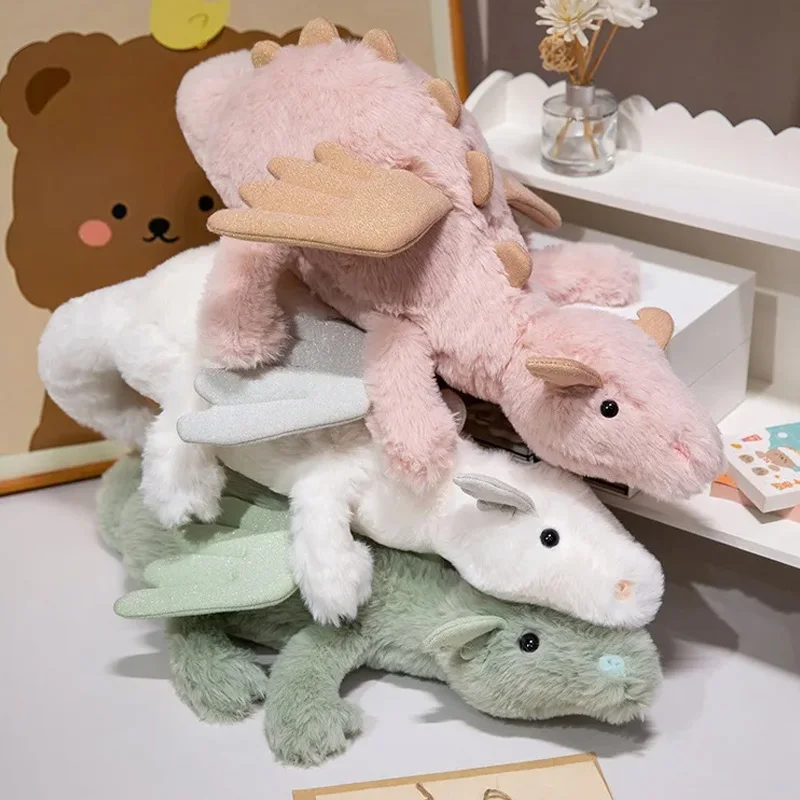 

Милый небесный дракон, лежащие плюшевые игрушки, серия радужных драконов, мягкие животные, прикроватная подушка для сна, снежный дракон, изысканные подарки для девочек