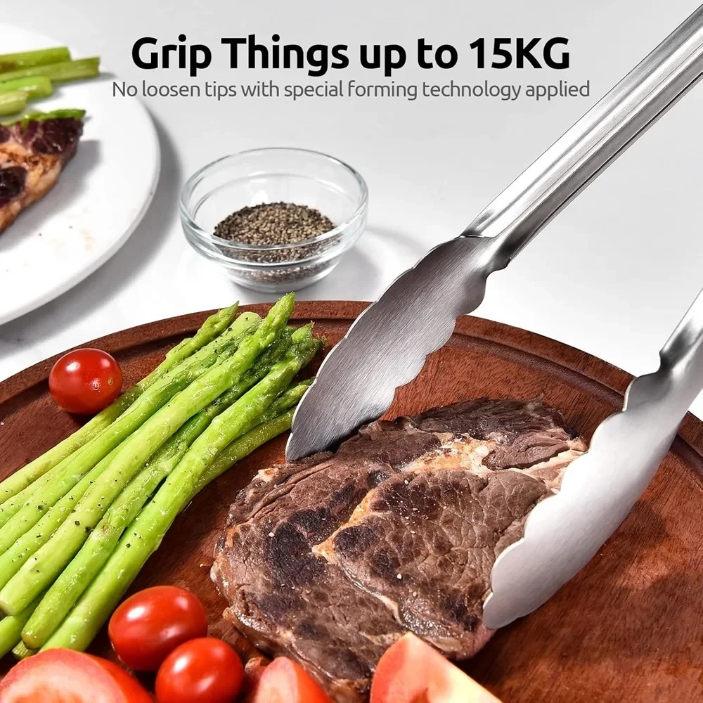 Non-slip Kitchen Clamp Extended Food Clamp Stainless Steel Barbecue Tongs for Barbecue Steak Food Clamp Kitchen Accessories Tool