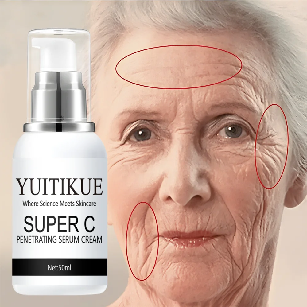 YUITIKUE Super C Creme Sérum Penetrante Iluminador Hidratante Vitamina C Cuidados com a Pele 50ml