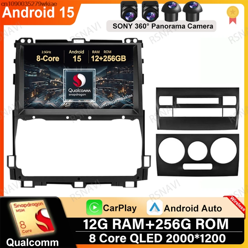 

Android 15 For Toyota Land Cruiser Prado 120 3 III 2002-2009 Head Unit DVD 4G LTE Car Radio BT Autoradio Qualcomm QLED DSP GPS