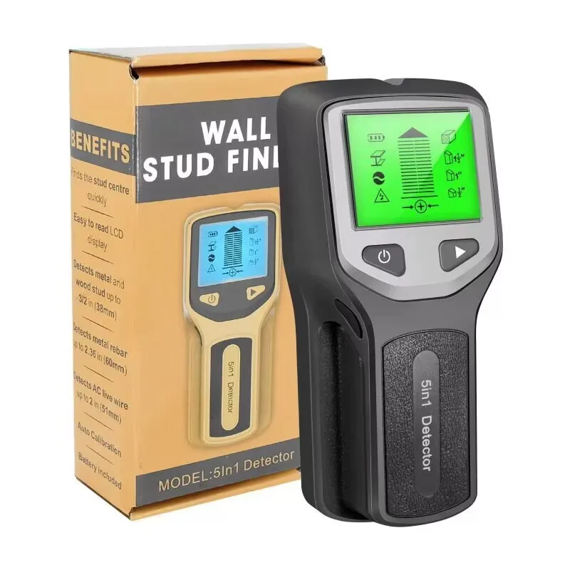 5-in-1 Stud Detector Muur Hout Scanner Digitale Handheld Muur Detector Live AC Draden Kabel PVC Waterleiding Metal Finder Scanner