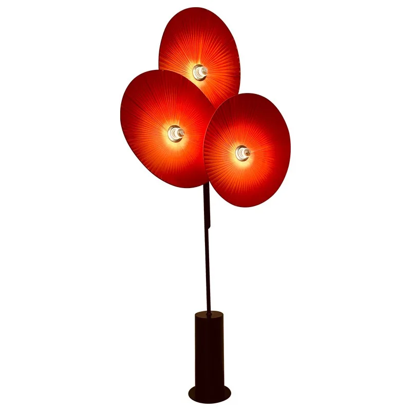 

Wabi Sansan Floor Lamp Vintage Art Fabric Fan Light Medieval Bedroom Living Room Screen Art Deco Ambient Light