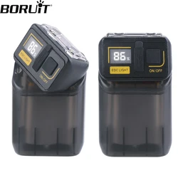 BORUiT EDC llavero linterna portátil Mini antorcha pantalla Digital USB recargable luz de trabajo con Clip Camping linterna de bolsillo