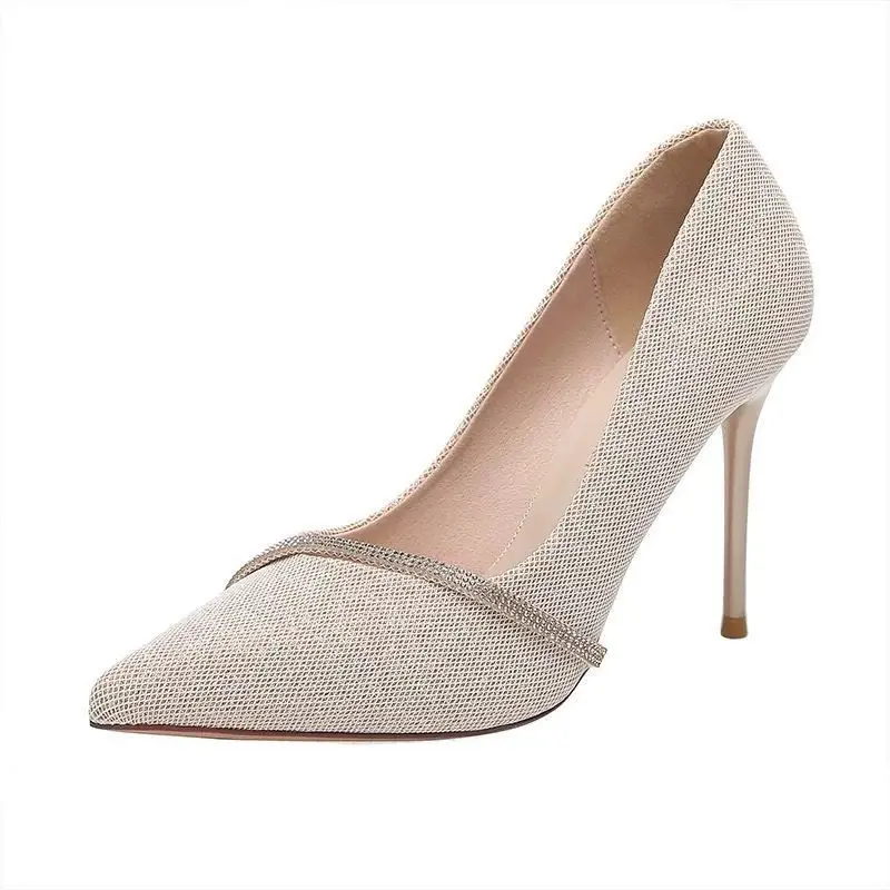 

New Women's high heels Fashion Sexy Women's High Heels Party Pumps Women Crystal Slip-on Spike Thin Heels Female Shoes Large