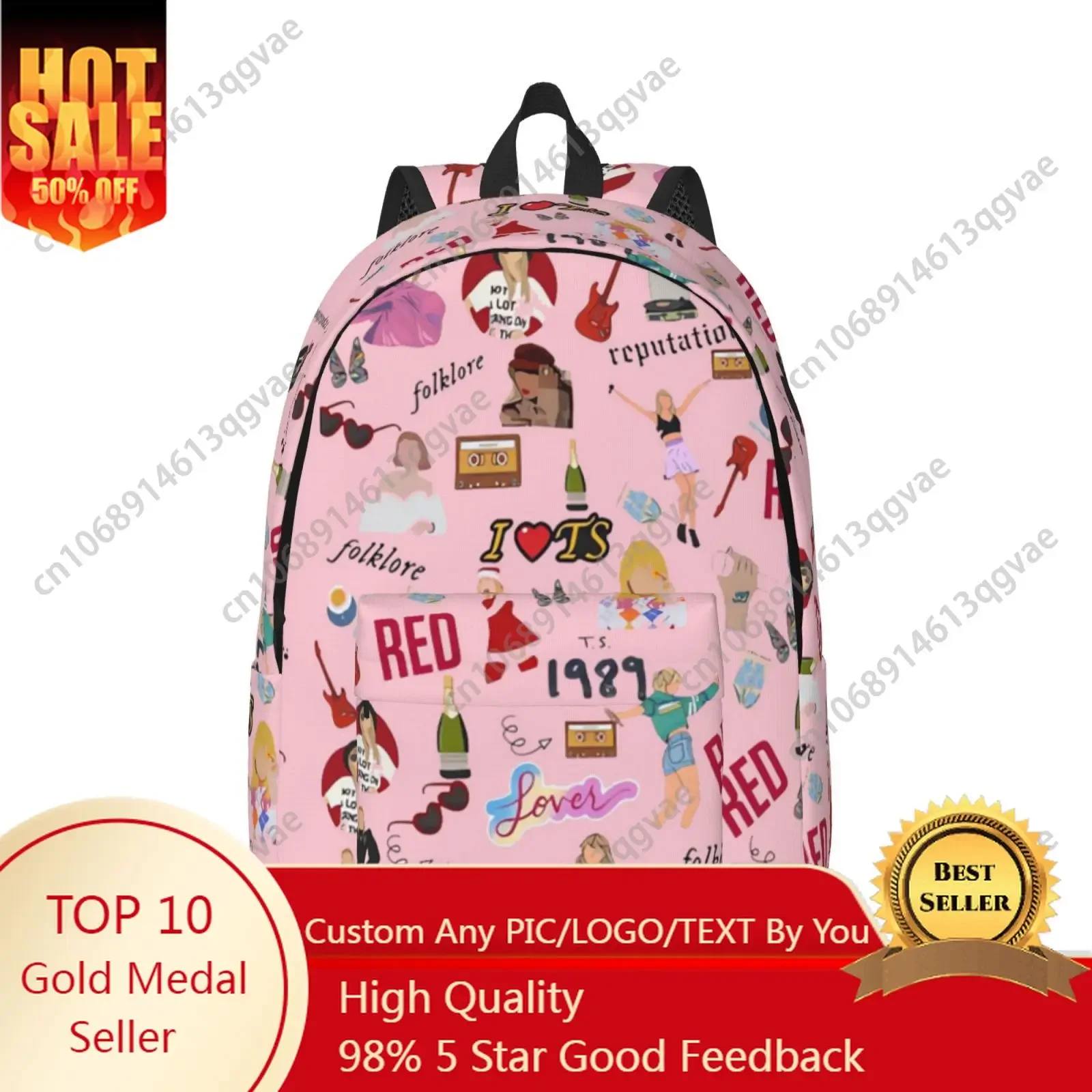 Hot 1989 American Singer S-Swifties Custom Canvas Lightweight Backpack Fashion Durable Student Men Women Business Daypack