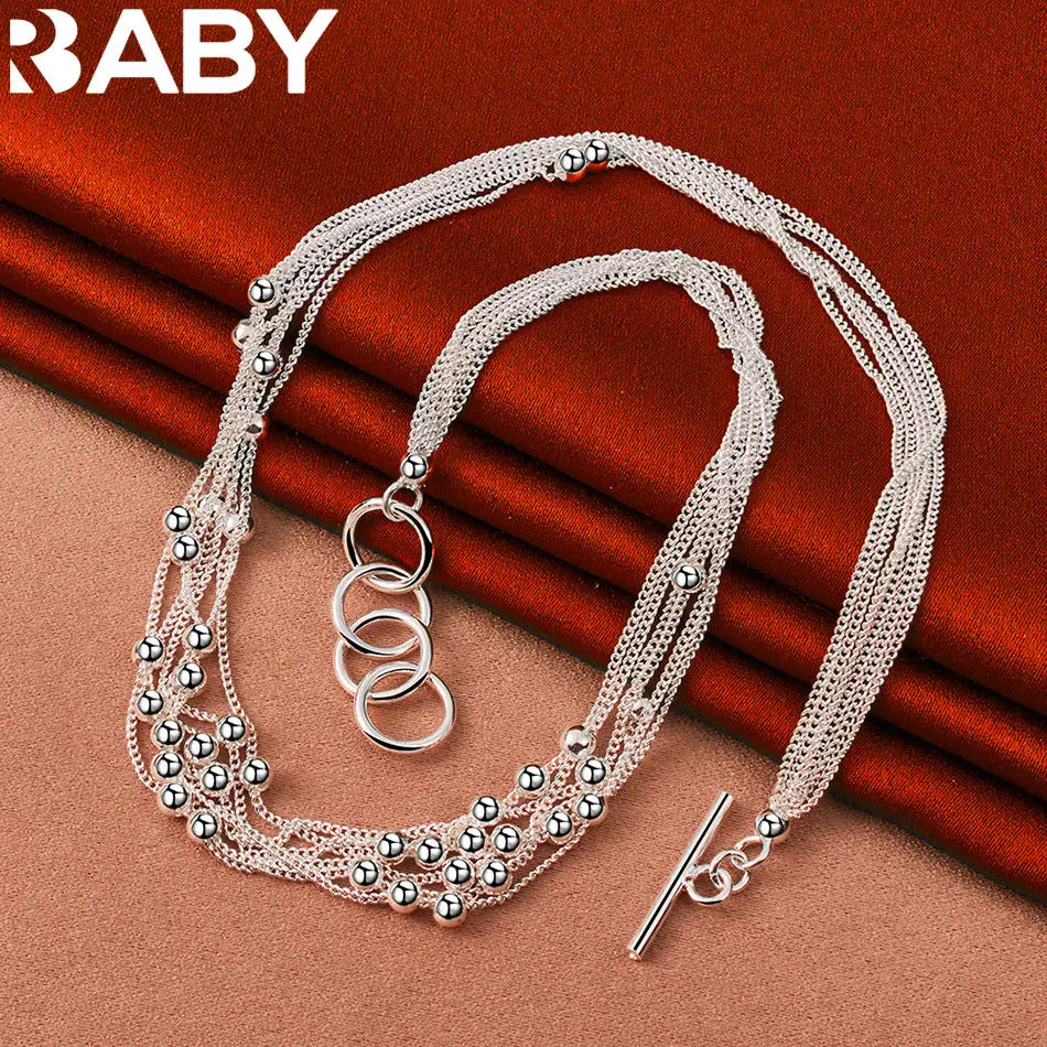 URBABY 45 ซม. 925 สร้อยคอเงินแท้สำหรับผู้หญิงผู้ชายเสน่ห์เทรนด์ของขวัญวันเกิดแฟชั่นปาร์ตี้