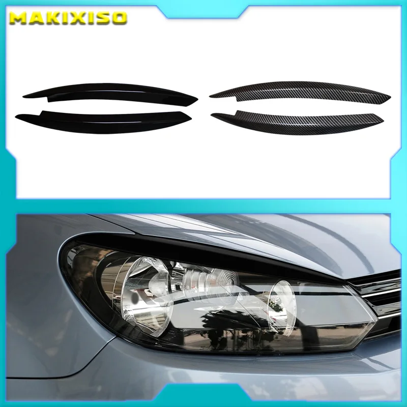 Car Headlight Head Lamp Eyebrow Eyelids Sticker Trim Cover Fit for Volkswagen VW Golf 6 MK6 VI GTI GTR GTD 2008 - 2013 Car parts